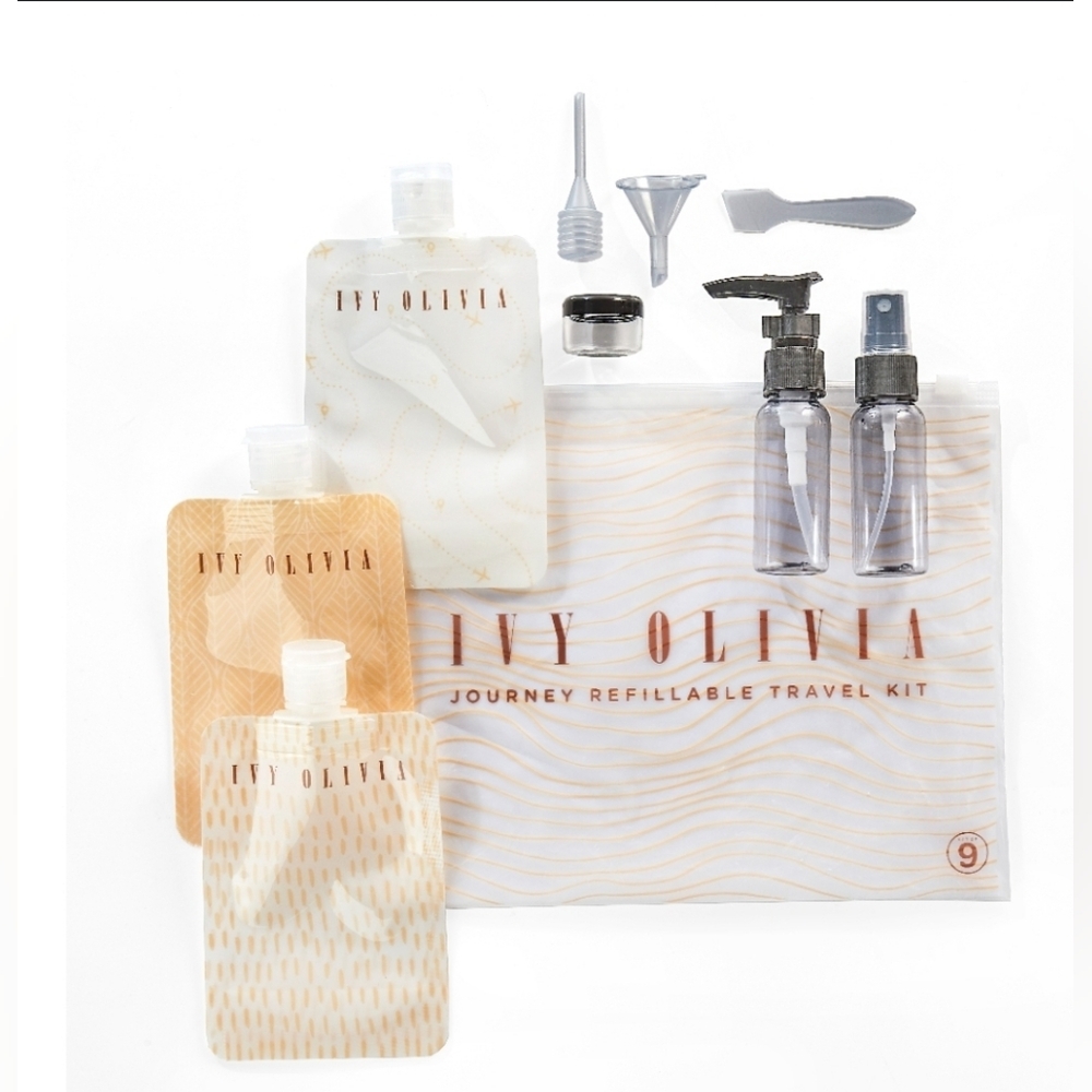 Travel Makeup Organizer Kit - White and Cream